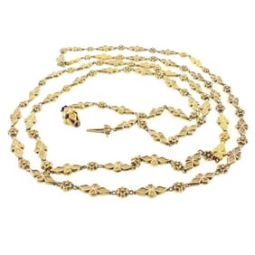 Georgian 15K Gold Fancy Link 46" Long Chain
