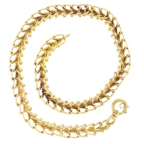 Victorian 14K Gold Fancy Heart Book Chain Necklace