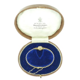 Victorian 18K Gold & Diamond Curb Link Bracelet