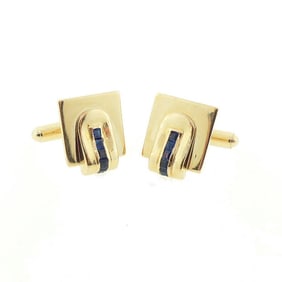 Retro Tiffany & Co. 14K Gold Sapphire Cufflinks