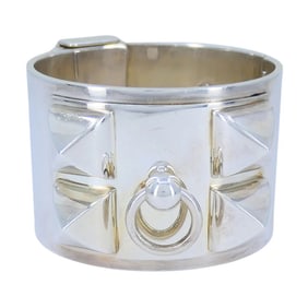 Hermès Sterling Silver Collier de Chien Cuff Bracelet