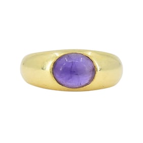Vintage Tiffany & Co. 18k Gold Cabochon Amethyst Ring