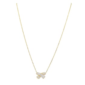 Vintage Fred Paris 18k Gold Diamond Ribbon Necklace