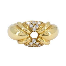 Vintage Chaumet Paris 18k Gold Diamond Ring Original Box