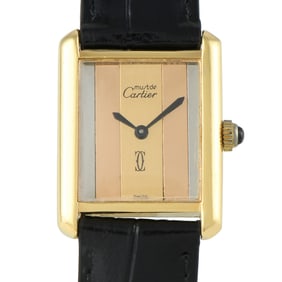 Cartier Must de Cartier Tank Trinity Dial Vermeil Quartz Watch