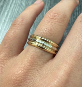 Artcarved Two Tone 14K Gold Faceted Band