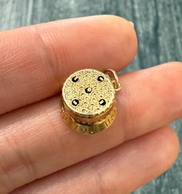 Vintage 14K Gold "Happy Birthday" Cake Charm
