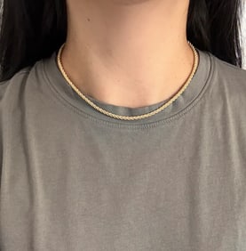 Vintage Twisted Gold Wire Collar in 14K Gold