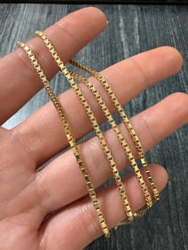Solid 18K Gold Box Link Chain, 24?? Long
