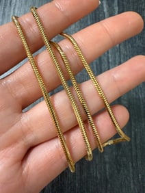 Faceted 14K Gold Snake Chain, 18?? Long