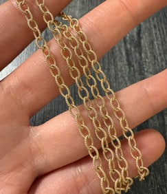 Twist Oval Link 14K Gold Chain, 23.5" Long