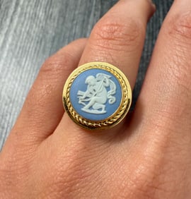 Vintage Wedgwood Cherub and 14K Gold Ring
