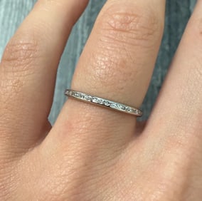 Vintage Platinum Single Cut Diamond Eternity Band
