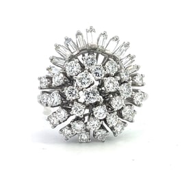 Platinum Diamond Cluster Ring