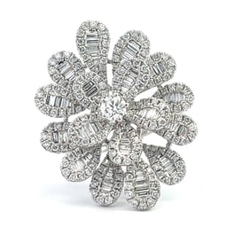 14k Flower Diamond Cocktail Ring
