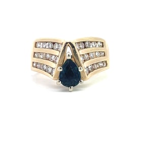 14k Sapphire Diamond Ring