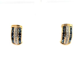 14k Sapphire Diamond Earrings