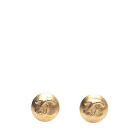 Vintage Chanel Coco Mark Earrings, Gold Plated, Women's, CHANEL