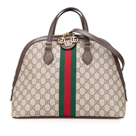 Gucci GG Supreme Sherry Line Shoulder Bag/Handbag 2-Way 524533 Beige/Brown Leather Women's GUCCI