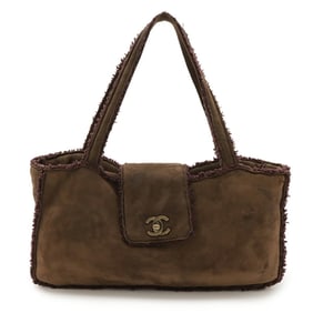 CHANEL Coco Mark Tote Bag, Handbag, Mouton, Dark Brown, A11746