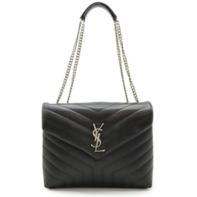 Yves Saint Laurent SAINT LAURENT PARIS YSL Lulu Medium Chain Shoulder Bag in Y-Quilted Leather,