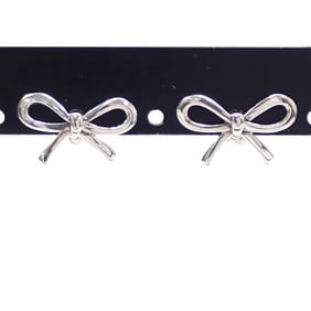 Tiffany Ribbon Bow Earrings for Women, SV925, 1.3g, Silver, A6051196
