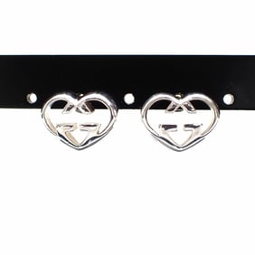 Gucci Heart-Shaped Interlocking G Earrings for Women, SV925, 4.8g, 246573, Silver, A6051197
