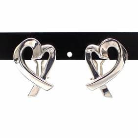 Tiffany Loving Heart Earrings for Women, SV925, 7.3g, Silver, Paloma Picasso, A6051194