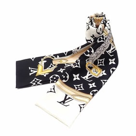 Louis Vuitton Monogram Bandeau Confidential Scarf, Women's, Noir Silk, M78656