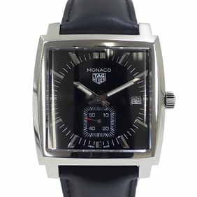 TAG Heuer Monaco Men's Quartz Watch, Stainless Steel, WAW131A, Battery-Operated, Black