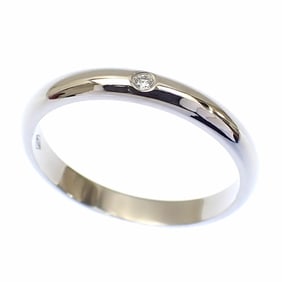 Cartier Women's Diamond Wedding Ring in Pt950, Size 9.5, #50, 3.0g, Platinum with One Diamond,