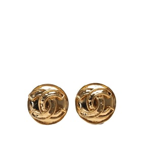 Vintage Chanel Coco Mark Earrings, Gold Plated, Women's, CHANEL