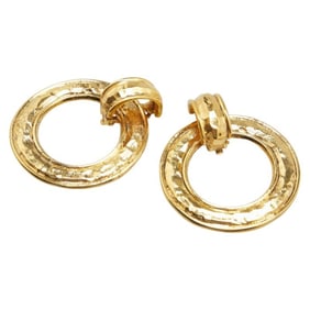 CHANEL Vintage Earrings, Gold Plated, Women's
