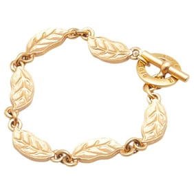 Celine Leaf Motif Chain Bracelet, Gold Plated, Women's, CELINE