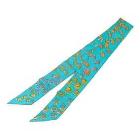 Hermes Hermès Twilly "RENCONTRE OCEANE" Scarf, Blue Multicolor Silk, Women's