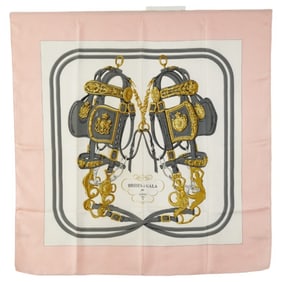 Hermes Hermès Carré 90 BRIDES de GALA Ceremonial Horse-Ridge Scarf, Pink, White, Multicolor, Silk,