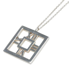Tiffany & Co. Atlas Square Open Necklace in 925 Sterling Silver for Women.