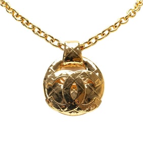 Vintage Chanel Coco Mark Matelasse Necklace, Gold Plated, Women's, CHANEL