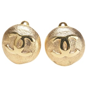 Vintage Chanel Coco Mark Earrings, Gold Plated, Women's, CHANEL