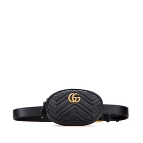 Gucci GG Marmont Belt Bag/Waist Bag 476434 Black Leather Women's GUCCI