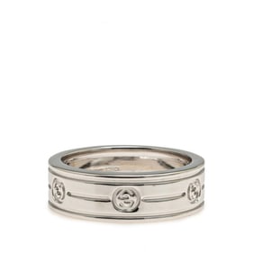 Gucci Interlocking G Ring #13 K18WG White Gold Women's GUCCI