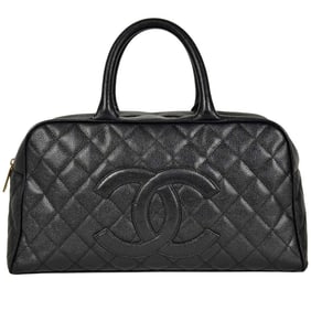 CHANEL Coco Mark Matelasse Caviar Skin A20996 Black