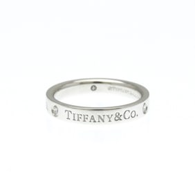 Tiffany Flat Band Ring With 3 Diamonds Platinum Fashion Diamond Band Ring Silver