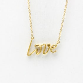 Tiffany Love Necklace Yellow Gold (18K) No Stone Women,Men Fashion Pendant Necklace (Gold)