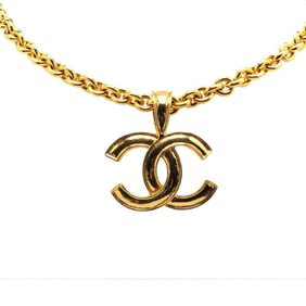 Vintage Chanel Coco Mark Chain Pendant Necklace, Gold Plated, Women's, CHANEL