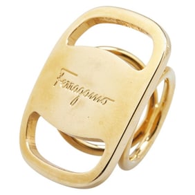 Salvatore Ferragamo Vara Scarf Ring, Gold Plated, Women's