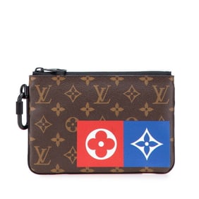Louis Vuitton Monogram Zipped Pouch Clutch Bag M67814 Brown Leather Women's LOUIS VUITTON