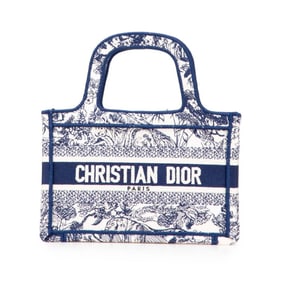 Christian Dior Dior Book Tote Mini Toile de Jouy Bag Navy Canvas Women's