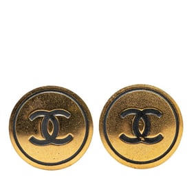 Vintage Chanel Coco Mark Earrings, Gold Plated, Women's, CHANEL