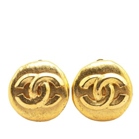 Vintage Chanel Coco Mark Earrings, Gold Plated, Women's, CHANEL